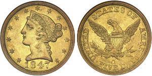 5 Dollar Vereinigten Staaten von Amerika (1776 - ) Gold 