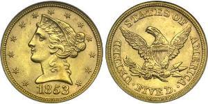 5 Dollar Vereinigten Staaten von Amerika (1776 - ) Gold 