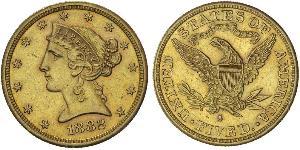 5 Dollar Vereinigten Staaten von Amerika (1776 - ) Gold 