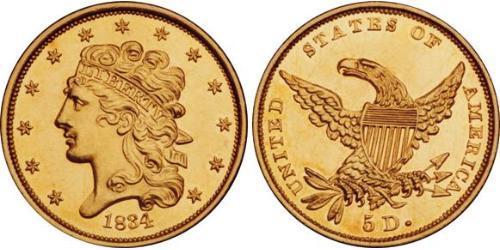 5 Dollar Vereinigten Staaten von Amerika (1776 - ) Gold 