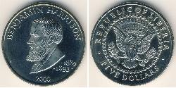 5 Dollar Liberia (1847 - ) Kupfer/Nickel Benjamin Harrison (1833 - 1901) 