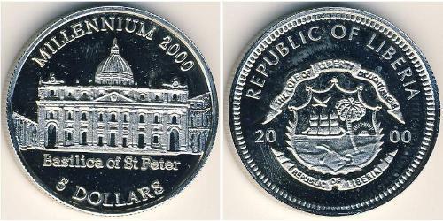5 Dollar Liberia (1847 - ) Kupfer/Nickel 