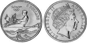 5 Dollar Australie (1939 - ) Laiton Elizabeth II (1926-2022)