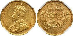 5 Dollar Canada Or George V (1865-1936)