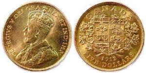 5 Dollar Canada Or George V (1865-1936)