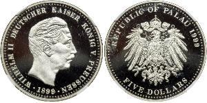5 Dollar Palau (1994 - ) Palladium 