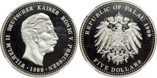 5 Dollar Palau (1994 - ) Palladium 