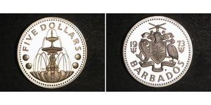 5 Dollar Barbados Silber 