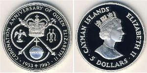 5 Dollar Cayman Islands (1670 - ) Silber 