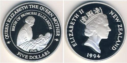 5 Dollar Neuseeland Silber 