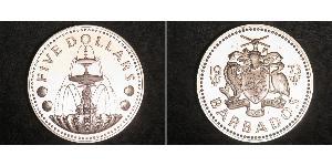 5 Dollar Barbados Silver 