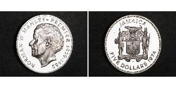 5 Dollar Jamaica (1962 - ) Silver 