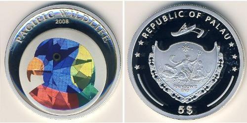 5 Dollar Palau Silver 