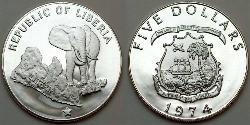 5 Dollar Liberia (1847 - )  