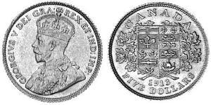 5 Dollar 加拿大 金 乔治五世  (1865-1936)