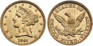 5 Dollar 美利堅合眾國 (1776 - ) 金 