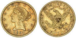 5 Dollar 美利堅合眾國 (1776 - ) 金 
