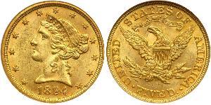 5 Dollar 美利堅合眾國 (1776 - ) 金 