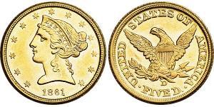 5 Dollar 美利堅合眾國 (1776 - ) 金 