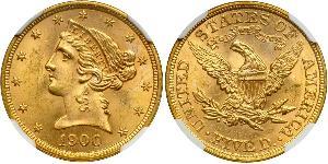 5 Dollar 美利堅合眾國 (1776 - ) 金 