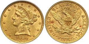 5 Dollar 美利堅合眾國 (1776 - ) 金 