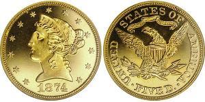 5 Dollar 美利堅合眾國 (1776 - ) 金 