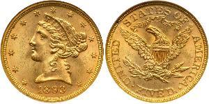 5 Dollar 美利堅合眾國 (1776 - ) 金 