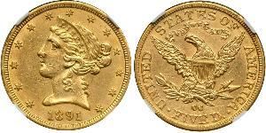 5 Dollar 美利堅合眾國 (1776 - ) 金 