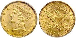 5 Dollar 美利堅合眾國 (1776 - ) 金 