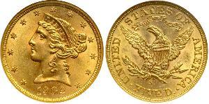 5 Dollar 美利堅合眾國 (1776 - ) 金 
