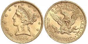 5 Dollar 美利堅合眾國 (1776 - ) 金 
