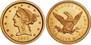 5 Dollar 美利堅合眾國 (1776 - ) 金 