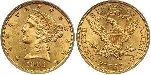 5 Dollar 美利堅合眾國 (1776 - ) 金 
