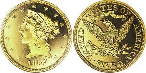 5 Dollar 美利堅合眾國 (1776 - ) 金 