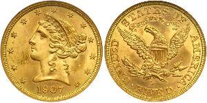 5 Dollar 美利堅合眾國 (1776 - ) 金 