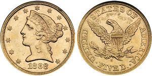 5 Dollar 美利堅合眾國 (1776 - ) 金 