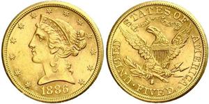 5 Dollar 美利堅合眾國 (1776 - ) 金 