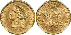5 Dollar 美利堅合眾國 (1776 - ) 金 