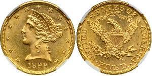 5 Dollar 美利堅合眾國 (1776 - ) 金 
