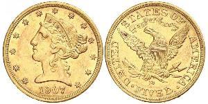 5 Dollar 美利堅合眾國 (1776 - ) 金 