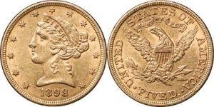 5 Dollar 美利堅合眾國 (1776 - ) 金 