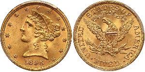 5 Dollar 美利堅合眾國 (1776 - ) 金 