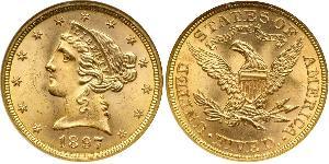 5 Dollar 美利堅合眾國 (1776 - ) 金 