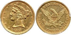 5 Dollar 美利堅合眾國 (1776 - ) 金 