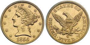 5 Dollar 美利堅合眾國 (1776 - ) 金 