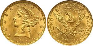 5 Dollar 美利堅合眾國 (1776 - ) 金 