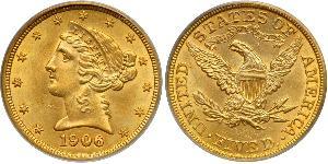 5 Dollar 美利堅合眾國 (1776 - ) 金 