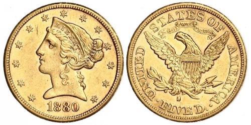 5 Dollar 美利堅合眾國 (1776 - ) 金 