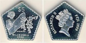 5 Dollar Fiji (1970 - ) 銀 