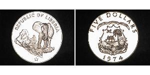 5 Dollar 利比里亚 (1847 - ) 銀 